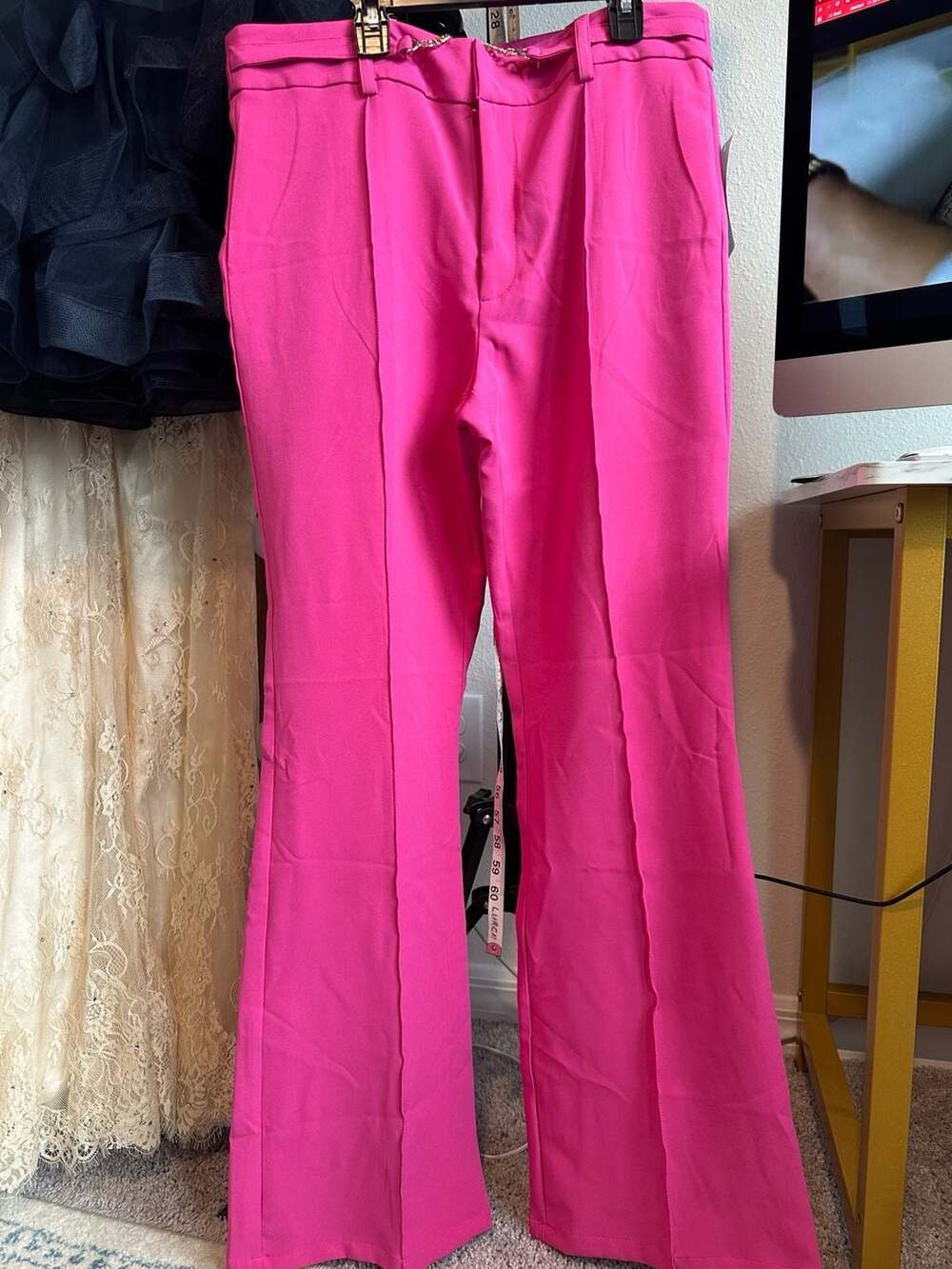 Blue Sol Wide Leg Trousers Size 12 Hot Pink Pants